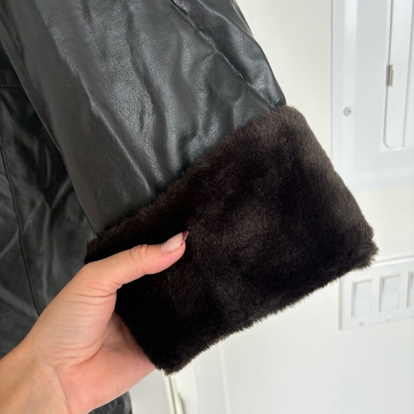Nuage Brown Faux Leather / Fur Jacket - Picture 4 of 9